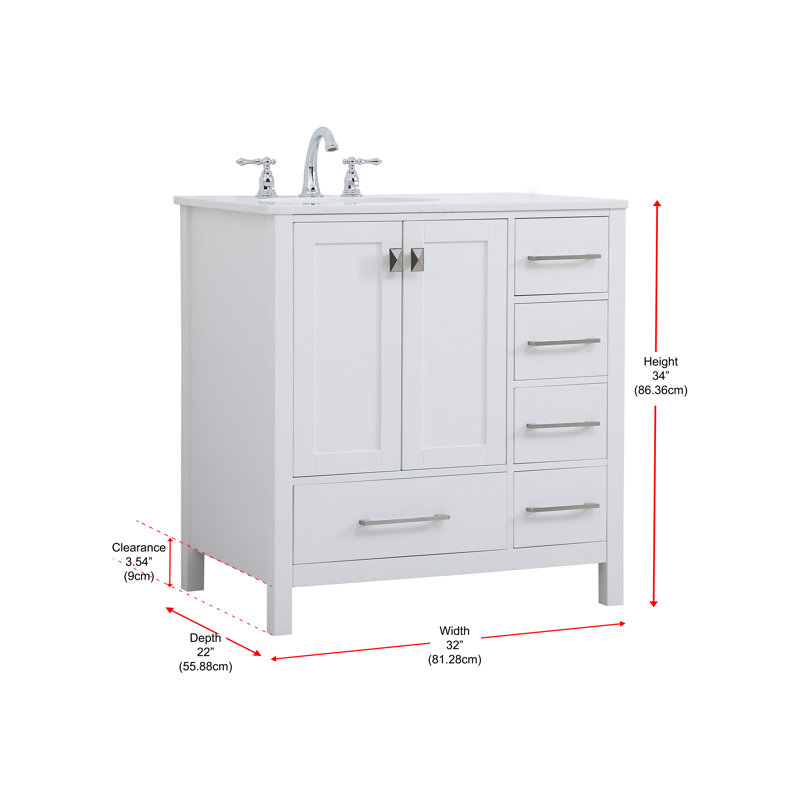 Andover Mills™ Broadview 32'' Single Bathroom Vanity with Engineered